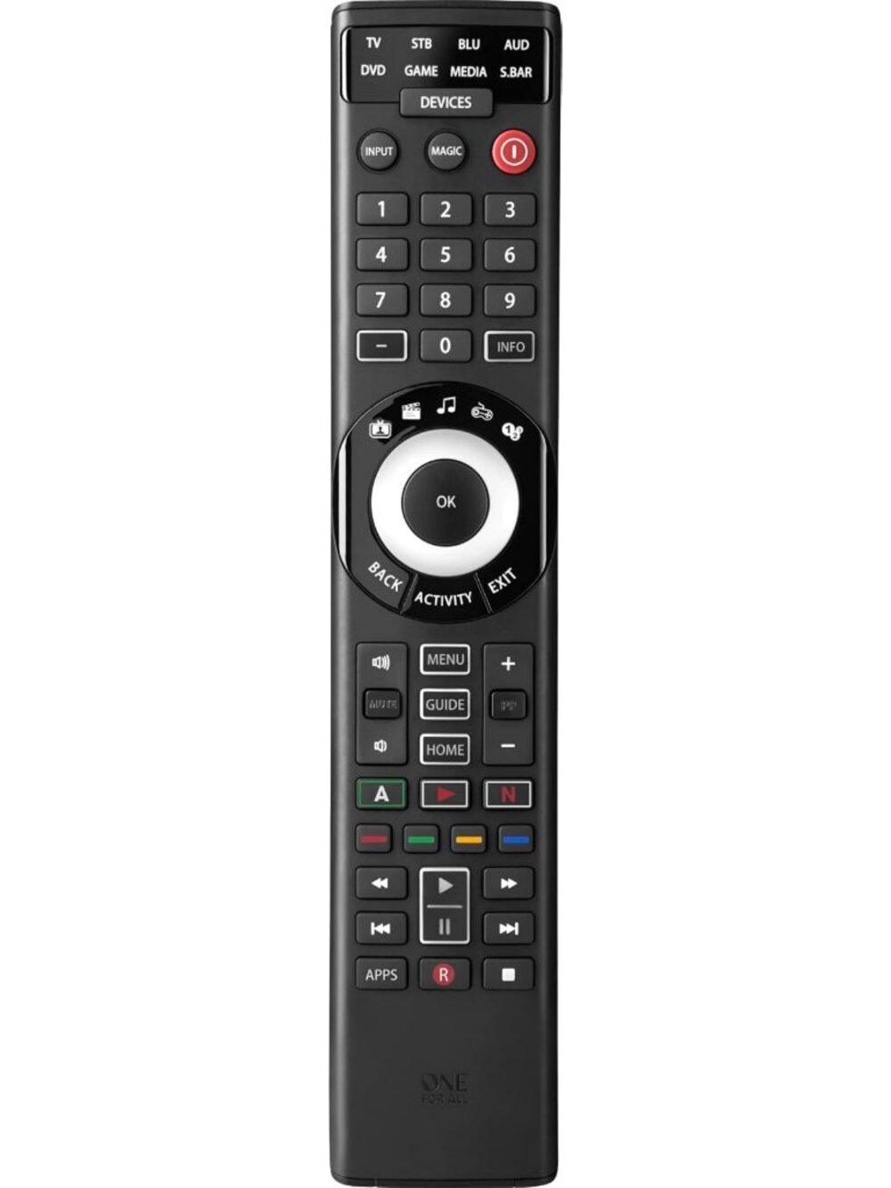 Universal Smart Remote Control for 8 Devices - Easy Setup App, Infrared, 3